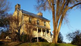 Vineyard Hill,  VA Historic Landmark, ca. 1774: Vineyard Hill at sunset