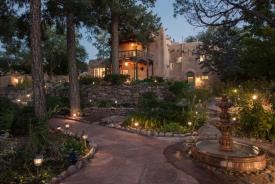 Award-Winning Santa Fe Historic Inn: Exterior at dusk
