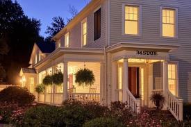 The Barrow House at 34 State: Exterior Twilight