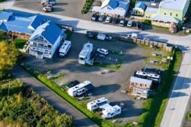 Homer Alaska Beachfront Inn for Sale: Aerial Image of Inn and RV Park for Sale