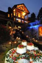 An Enchanting Evening: Lodge lit up in the evening