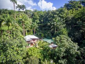 Boutique Hotel with 6 rooms in Dominica, Caribbean: aerial view of main buildings