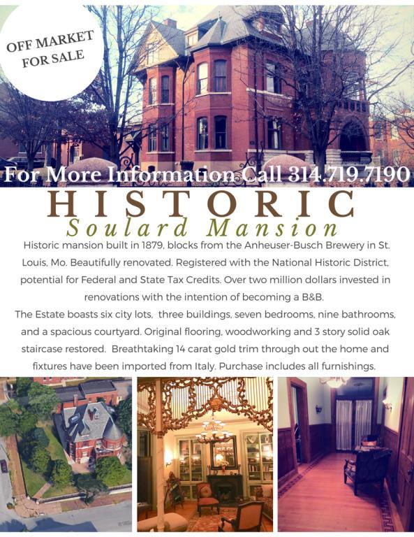 Potenital B&B in Historical Soulard District Saint Louis, MO Inn for Sale