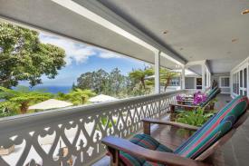 Ohia Park Estate - Big island Hawaii BNB: Front patio ocean view