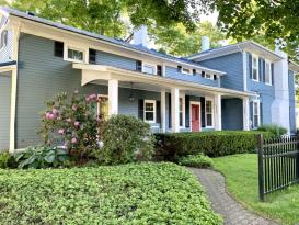 Historic 1850s Greek Revival Home with Pool: Front