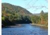 The Cabins in Hope: A view of the river from the lower yard