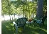 The Cabins in Hope: View of lower yard as seen by Riverwood