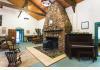 Old Massanutten Lodge: Great Room Fireplace w/Wood Stove