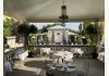 Manoir Chamberland: back dining deck and pool pavilion